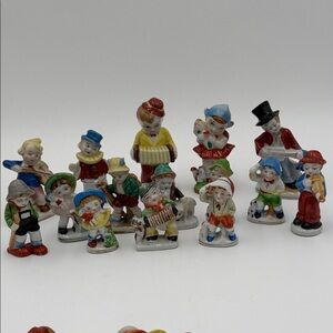 15 Vintage Colorful Porcelain Figurines
